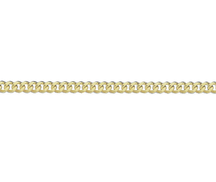 9ct Gold 2.88mm Filed Curb (s32)