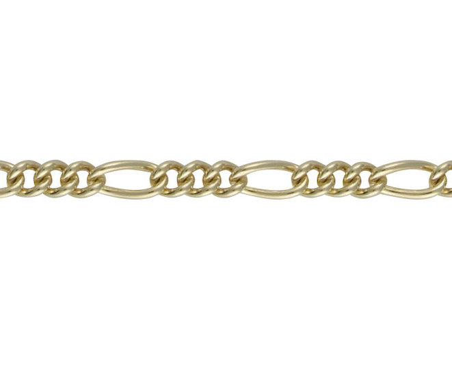 9ct Gold 4.71mm Figaro Link Bracelet (s48)