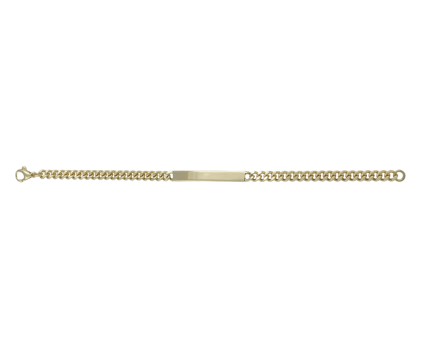9ct Yellow Diamond Cut Curb Ladies Identity Bracelet (55)