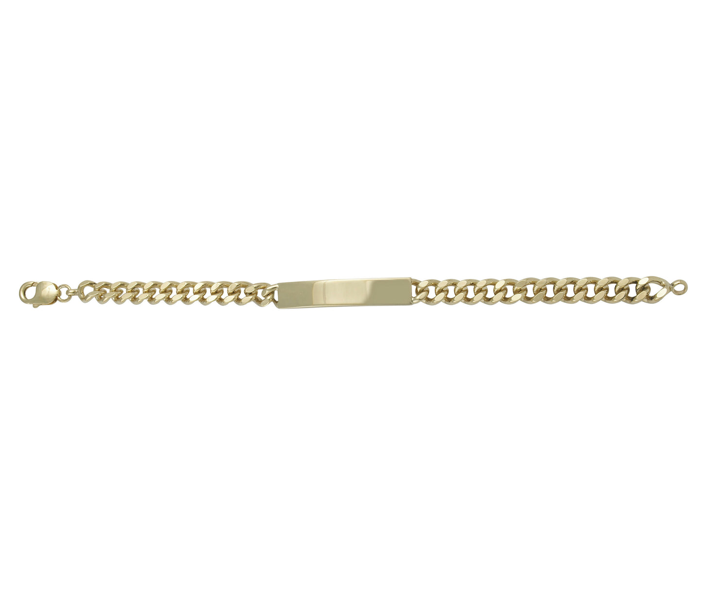 9ct Yellow Diamond Cut Curb Gents Identity Bracelet (90)