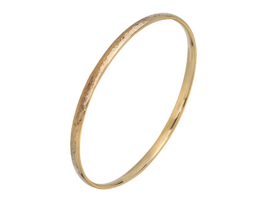 9ct Gold Court Hammered Bangle (sc1)