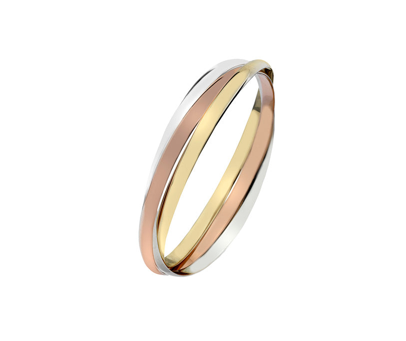 9ct 3 Colour Russian Bangle (sdx3)