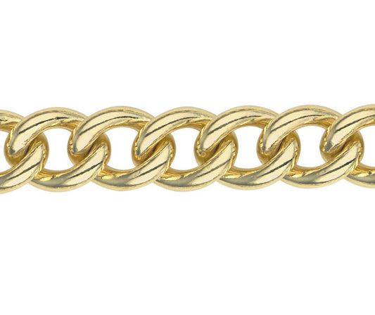 9ct Gold 12.62mm Curb Chain (s130)