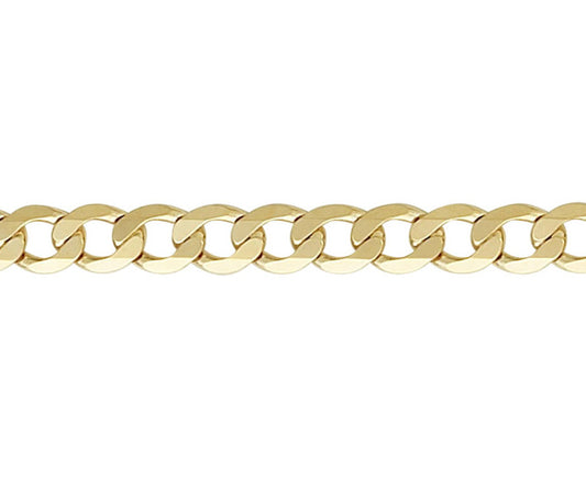 9ct Gold 7.42mm Curb Chain (s180)