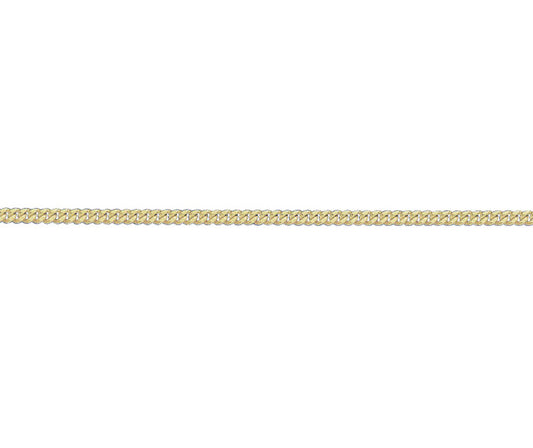 9ct Gold 1.59mm Filed Curb Chain (s18)