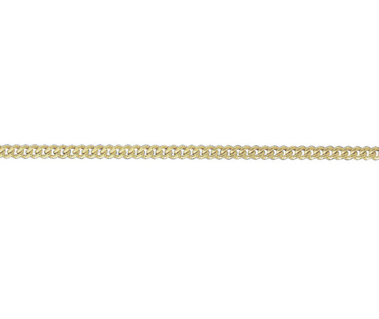 9ct Gold 2.11mm Filed Curb Chain (s24)