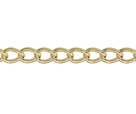 9ct Gold 7.60mm Curb Chain (s623)