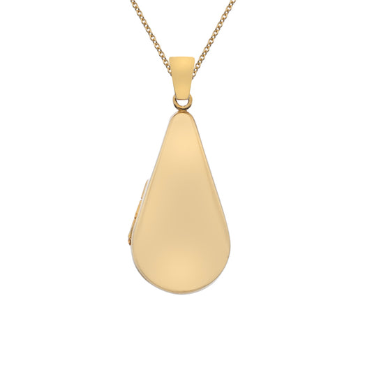 9ct Gold Teardrop Locket with Chain (s0)